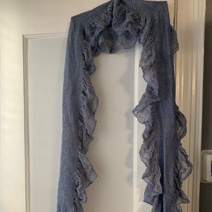 Blue ruffle scarf